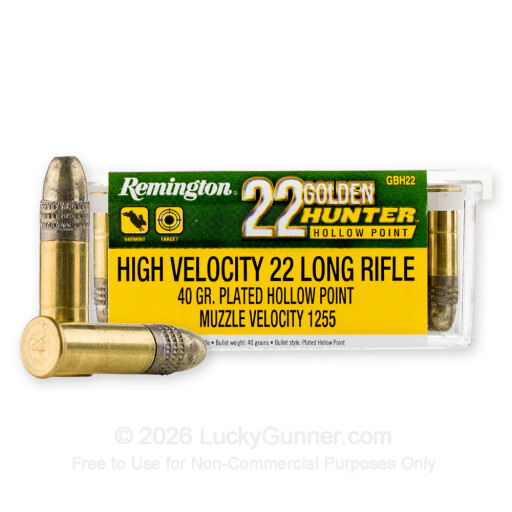 22 LR - 40 Grain CPHP - Remington 22 Golden Hunter - 100 Rounds