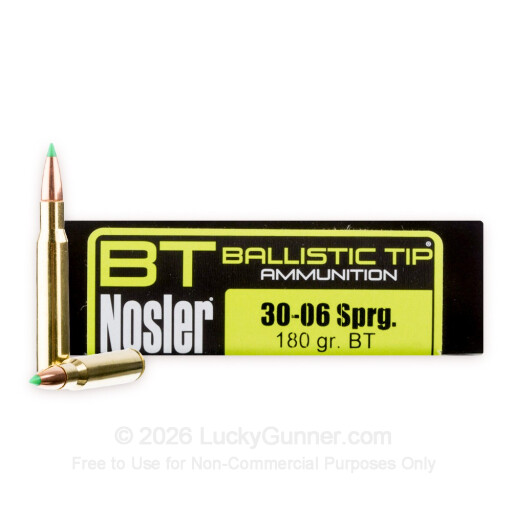 30-06 Springfield - 180 Grain Ballistic Tip Hunting - Nosler - 20 Rounds