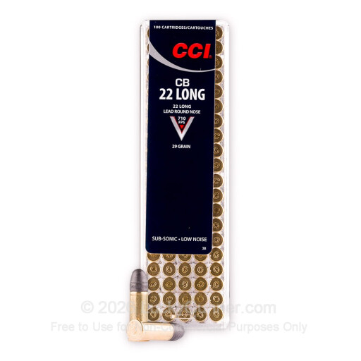 22 CB Long - 29 Grain LRN - CCI - 100 Rounds