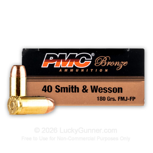 40 S&W - 180 Grain FMJ-FP - PMC - 50 Rounds