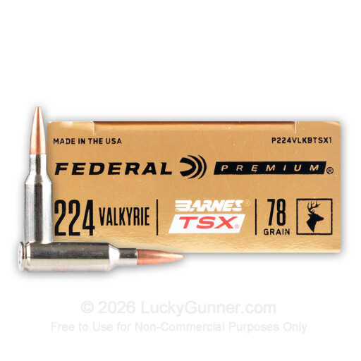 224 Valkyrie - 78 Grain Barnes TSX - Federal - 20 Rounds