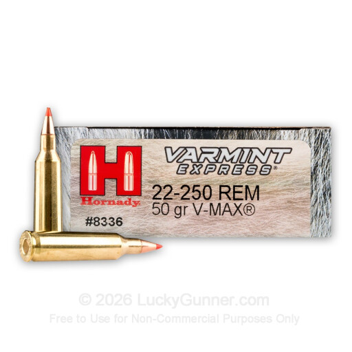 22-250 - 50 Grain V-MAX - Hornady Varmint Express - 20 Rounds