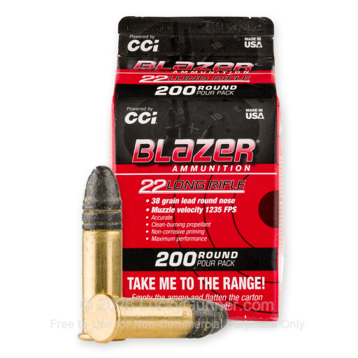 22 LR - 38 Grain LRN - Blazer - 200 Rounds
