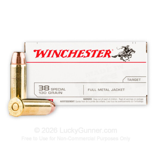 38 Special - 130 Grain FMJ  - Winchester USA - 500 Rounds