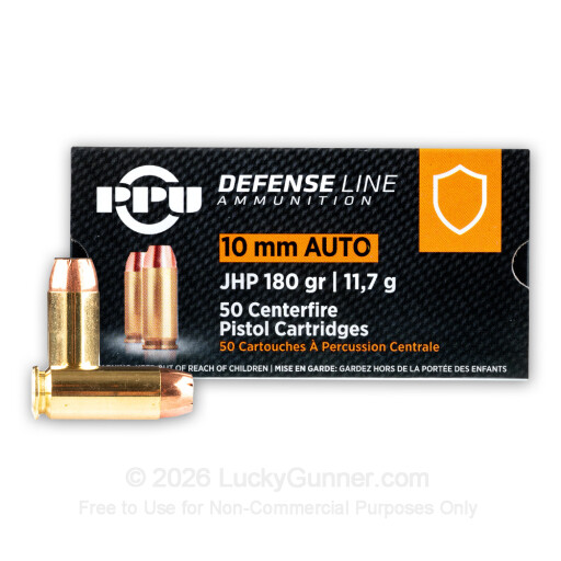 10mm Auto - 180 Grain JHP - Prvi Partizan - 50 Rounds