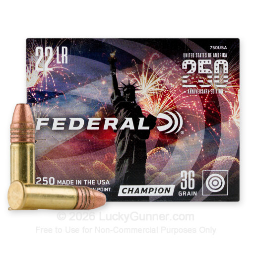 22 LR - 36 Grain CPHP - Federal 250th Anniversary USA - 2500 Rounds