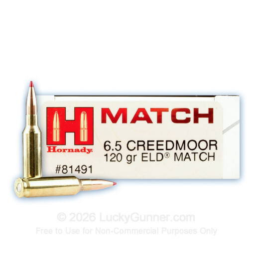 6.5 Creedmoor - 120 Grain ELD Match - Hornady Match - 20 Rounds