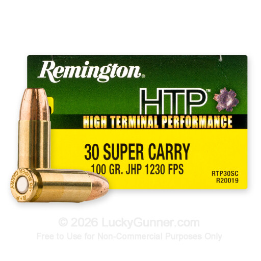 30 Super Carry - 100 Grain JHP - Remington HTP - 20 Rounds