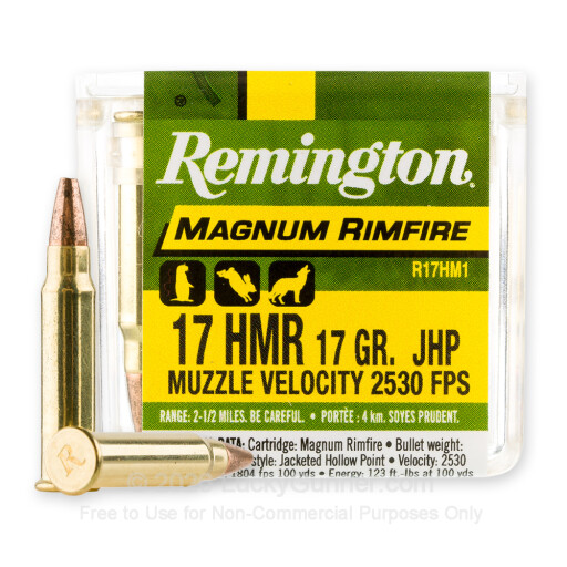 17 HMR - 17 Grain JHP - Remington Magnum Rimfire - 50 Rounds