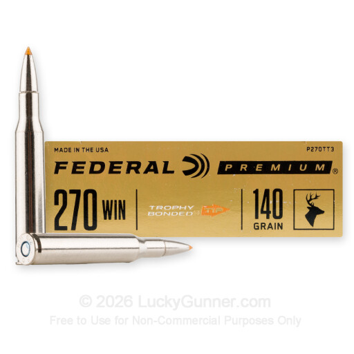 270 - 140 Grain Trophy Bonded Tip - Federal - 20 Rounds
