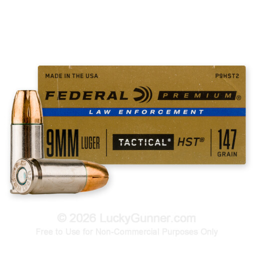9mm - 147 Grain HST JHP P9HST2 - Federal Premium Law Enforcement - 1000 Rounds