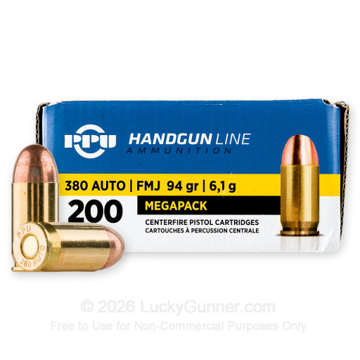 380 Auto - 94 Grain FMJ - Prvi Partizan - 200 Rounds