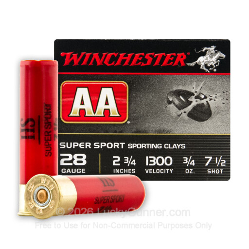 28 Gauge 2-3/4" #7-1/2 Winchester AA Sporting Clays - 25 Rounds