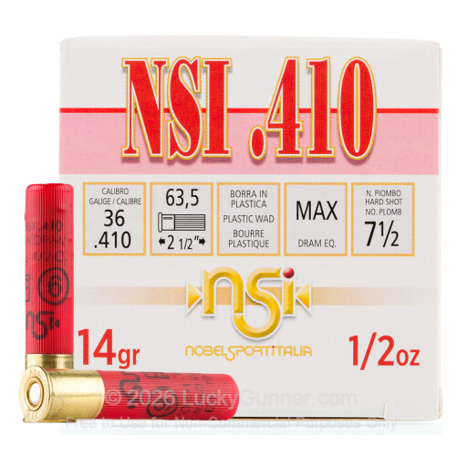 410 Bore - 2-1/2" 1/2oz. #7.5 Shot - NobelSport - 25 Rounds