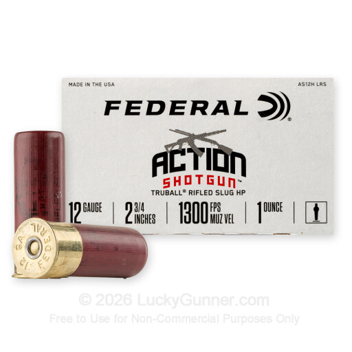 12 Gauge - 2-3/4" 1oz. Rifled Slug - Federal Action Shotgun - 25 Rounds
