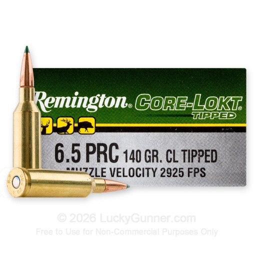 6.5 PRC - 140 Grain Polymer Tip - Remington Core-Lokt Tipped - 20 Rounds
