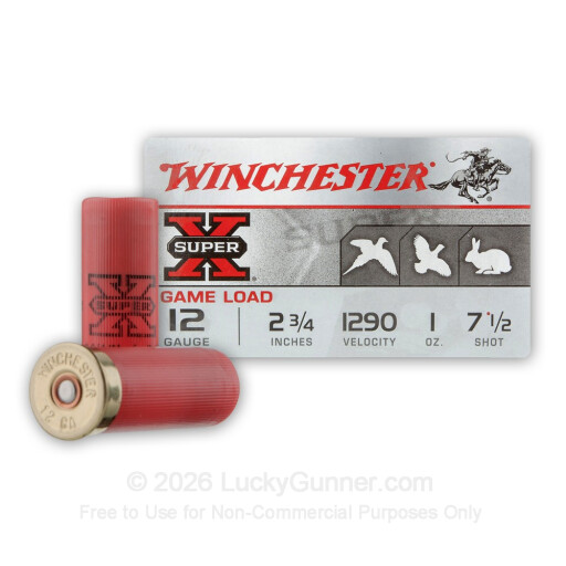 12 Gauge - 2-3/4" 1oz. #7.5 Shot - Winchester Super-X - 25 Rounds
