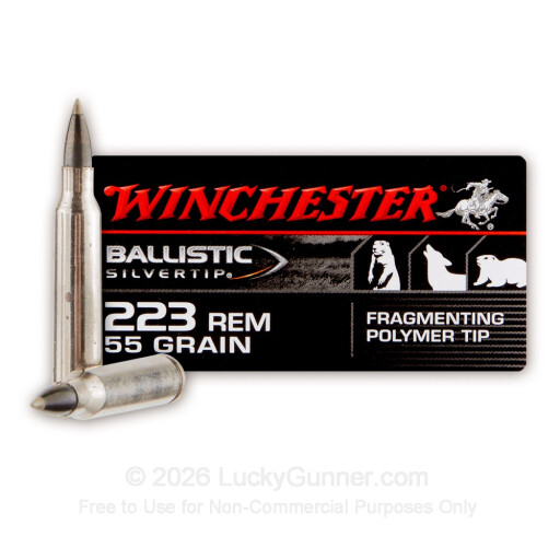 223 Rem - 55 Grain Polymer Tip - Winchester Ballistic Silvertip - 20 Rounds