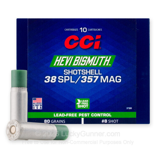 38 Special - 80 Grain #8 Bismuth Shot - CCI Pest Control Shotshell - 10 Rounds