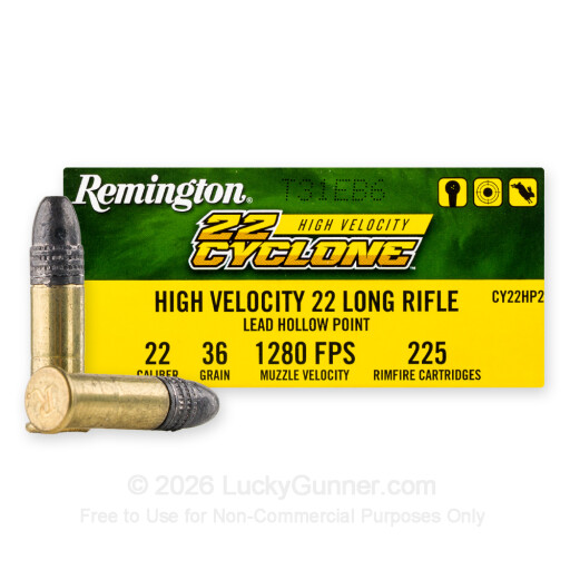 22 LR - 36 Grain LHP - Remington 22 Cyclone - 225 Rounds