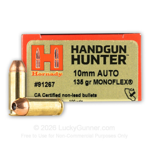 10mm Auto - 135 Grain MonoFlex - Hornady Handgun Hunter - 20 Rounds