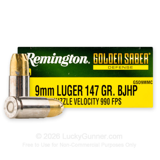 9mm - 147 Grain BJHP - Remington Golden Saber - 20 Rounds