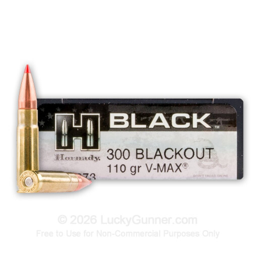 300 AAC Blackout - 110 Grain V-MAX - Hornady BLACK - 20 Rounds