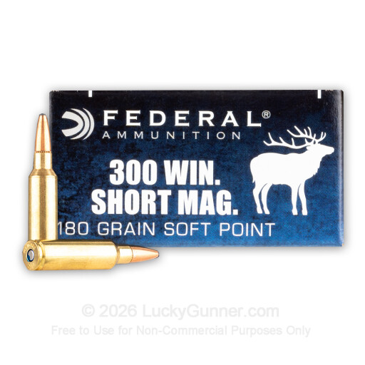 300 Winchester Short Magnum - 180 gr SP - Federal Power-Shok - 20 Rounds