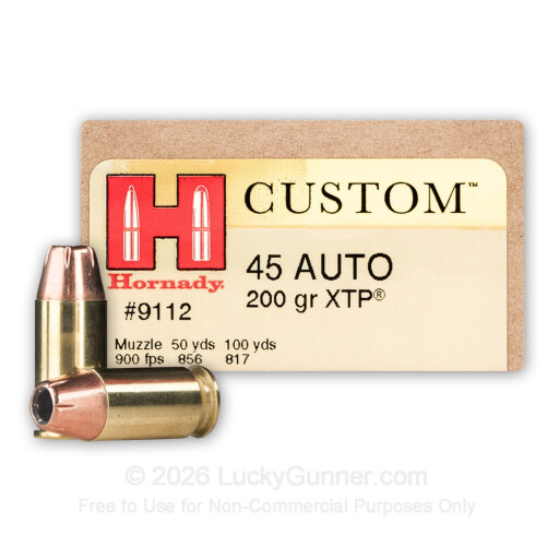45 ACP - 200 gr JHP - XTP - Hornady - 200 Rounds