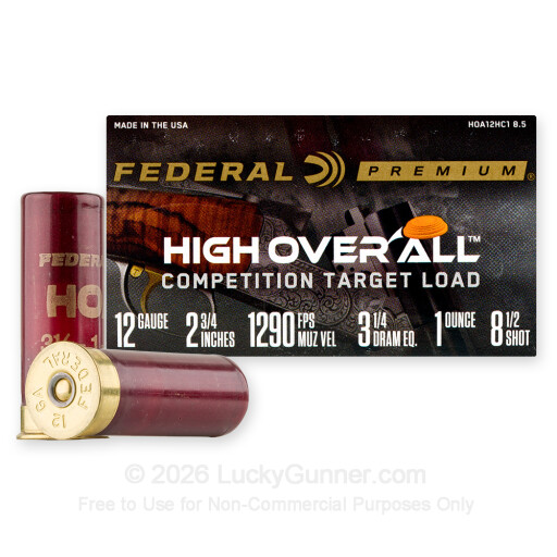12 Gauge - 2-3/4" 1oz. #8.5 Shot - Federal High Over All - 25 Rounds