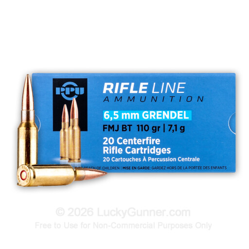 6.5 Grendel - 110 Grain FMJ-BT - Prvi Partizan - 20 Rounds