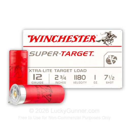 12 Gauge - 2 3/4" 1 oz. #7 1/2 Shot - Winchester Super Target - 250 Rounds
