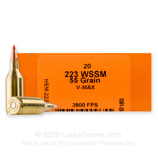223 WSSM - 55 Grain V-MAX - HSM Varmint - 20 Rounds