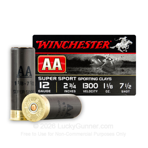 12 Gauge - 2-3/4" 1-1/8 oz. #7-1/2 - Winchester AA Sporting Clay - 250 Rounds