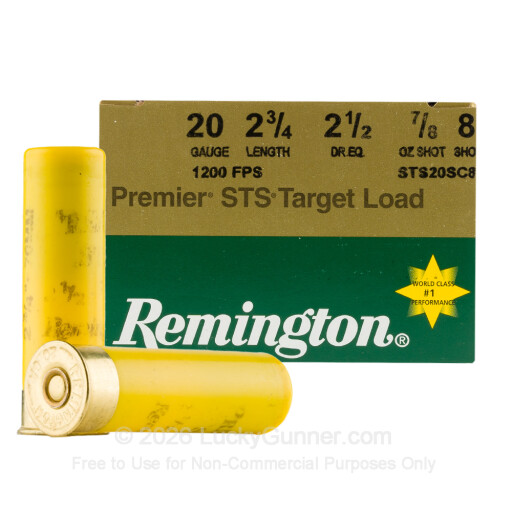 20 Gauge - 2-3/4" 7/8oz. #8 Shot - Remington Premier STS - 25 Rounds