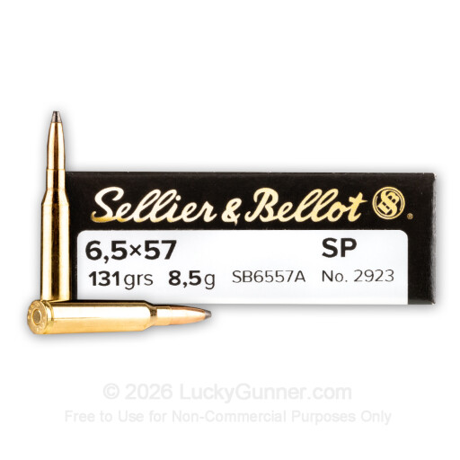 6.5x57mm Mauser - 131 gr SP - Sellier & Bellot - 20 Rounds