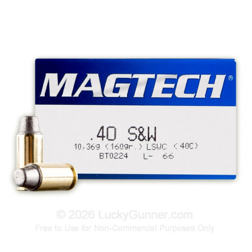 40 S&W - 160 Grain LSWC - Magtech - 50 Rounds