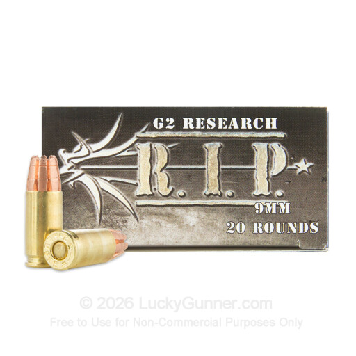 9mm - 92 Grain RIP HP - G2 Research - 20 Rounds