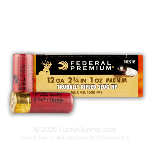 12 Gauge - 2-3/4" 1 oz. Truball HP Rifled Slug - Federal Premium - 5 Rounds