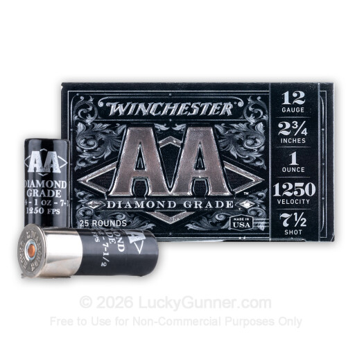12 Gauge - 2-3/4" 1oz. #7.5 Shot - Winchester AA Diamond Grade - 25 Rounds