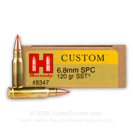 6.8 Remington SPC  - 120 gr SST - Hornady Custom - 20 Rounds