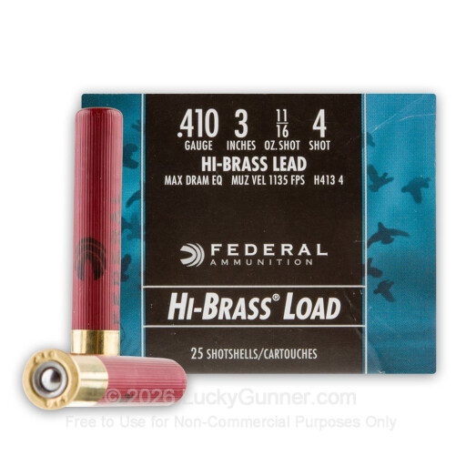 410 Bore - 3" #4 Shot - Federal Game-Shok - 25 Rounds