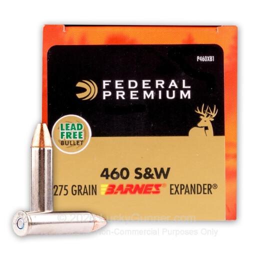 460 S&W Mag - 275 Grain Barnes Expander SCHP - Federal Vital-Shok - 20 Rounds