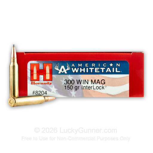 300 Winchester Magnum - 150 Grain InterLock SP - Hornady American Whitetail - 200 Rounds