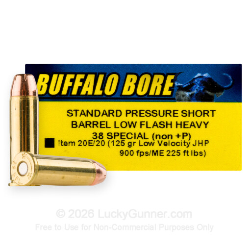 38 Special - 125 Grain JHP - Buffalo Bore - 20 Rounds