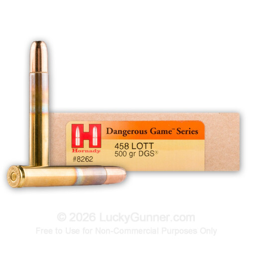 458 Lott - 500 gr DGS - Hornady Dangerous Game - 20 Rounds