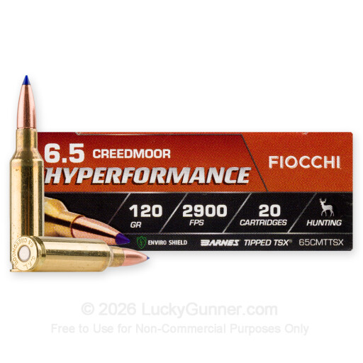 6.5 Creedmoor - 120 Grain TTSX - Fiocchi Hyperformance - 20 Rounds