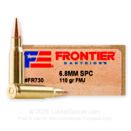 6.8 SPC - 110 Grain FMJ - Hornady Frontier - 20 Rounds