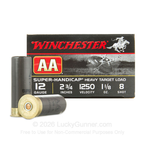 12 Gauge - 2-3/4" 1-1/8 oz. #8 Shot - Winchester AA Super Handicap - 25 Rounds