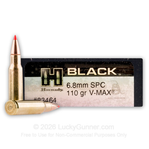 6.8 SPC - 110 Grain V-MAX - Hornady BLACK - 200 Rounds